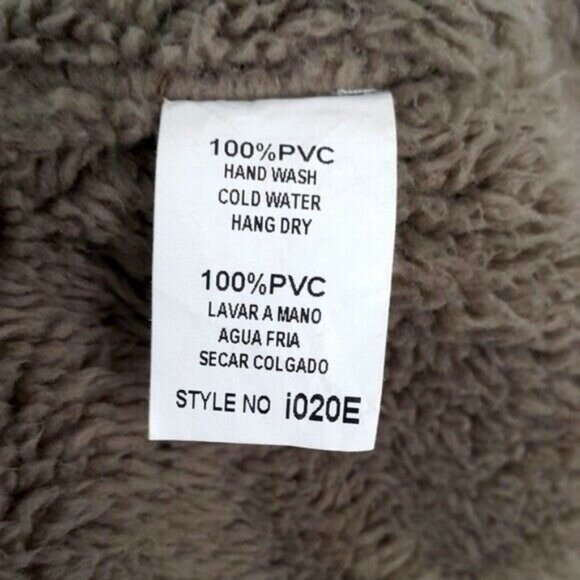 Miilla Shearling Faux Leather Vest Brown Small Lined Zip Pockets Hood Vegan READ - Picture 5 of 13